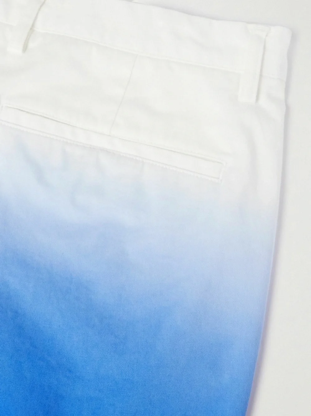 New Theory - Zaine Straight-Leg Degradé Ombré Cotton-Blend Shorts - Blue Size 36
